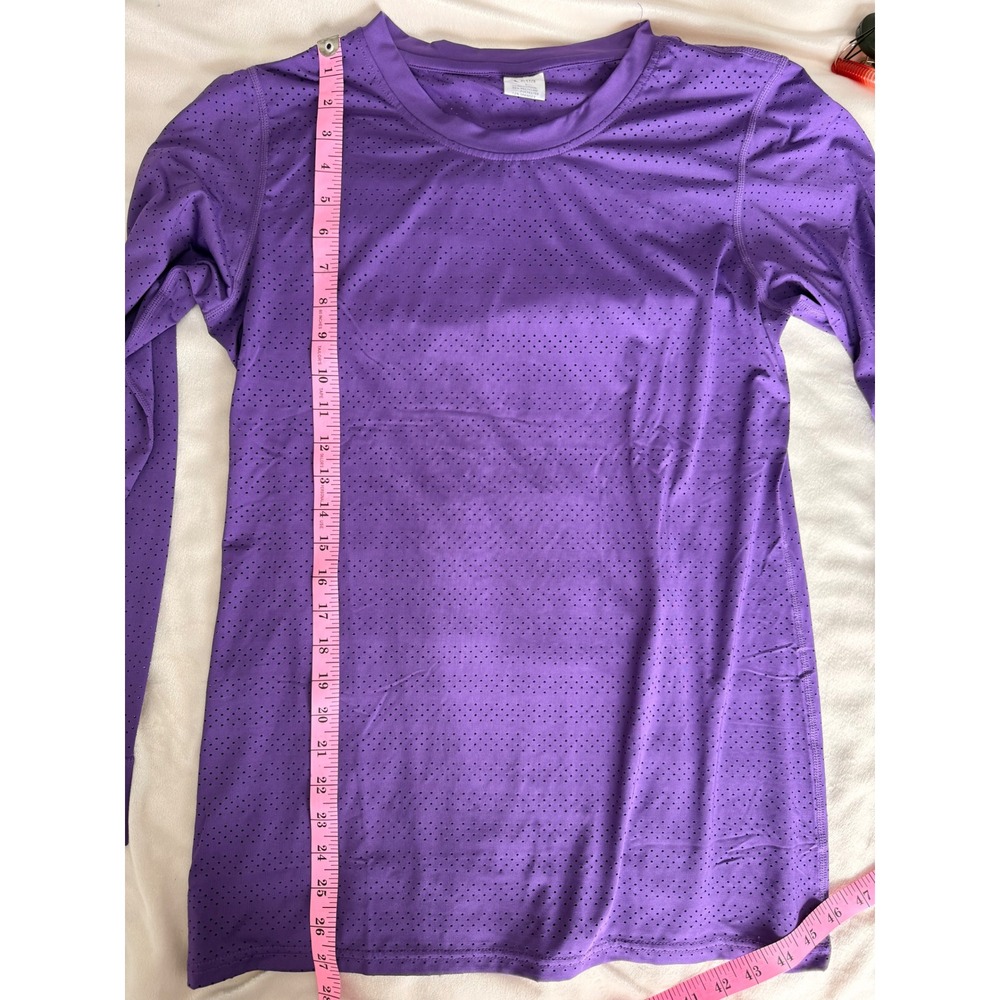 Zyia Active Purple Perforated Long Sleeve Training Top Women Large L Crew Neck - Picture 8 of 8